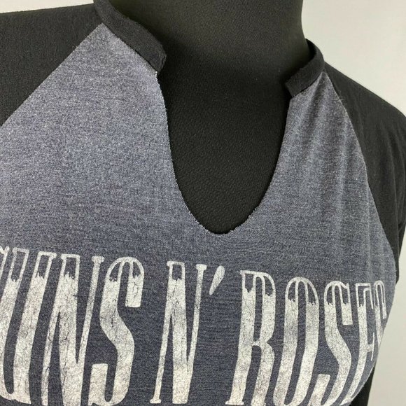 Guns N' Roses Juniors M Skull Graphic Raglan Tee - Picture 2 of 12